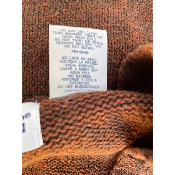 Sweater Vest With Folk Art Embroidery Size Large Brown Ramie/Cotton Blend V-Neck - Picture 15 of 15